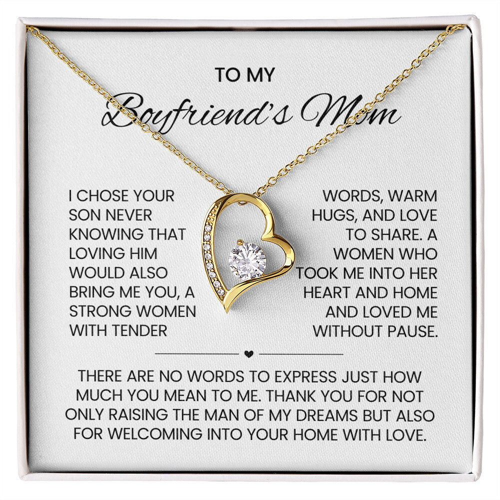 To My Boyfriends Mom Heart Necklace