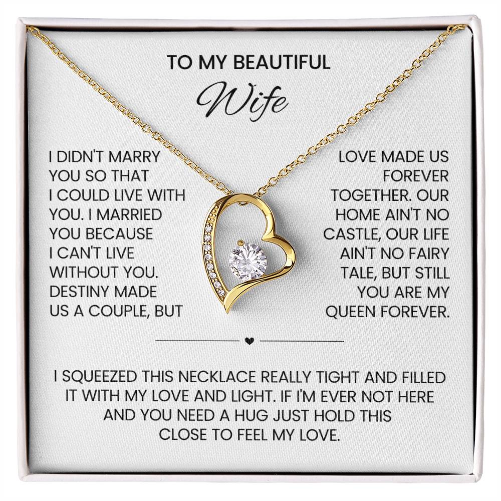 To My Beautiful Wife Heart Necklace