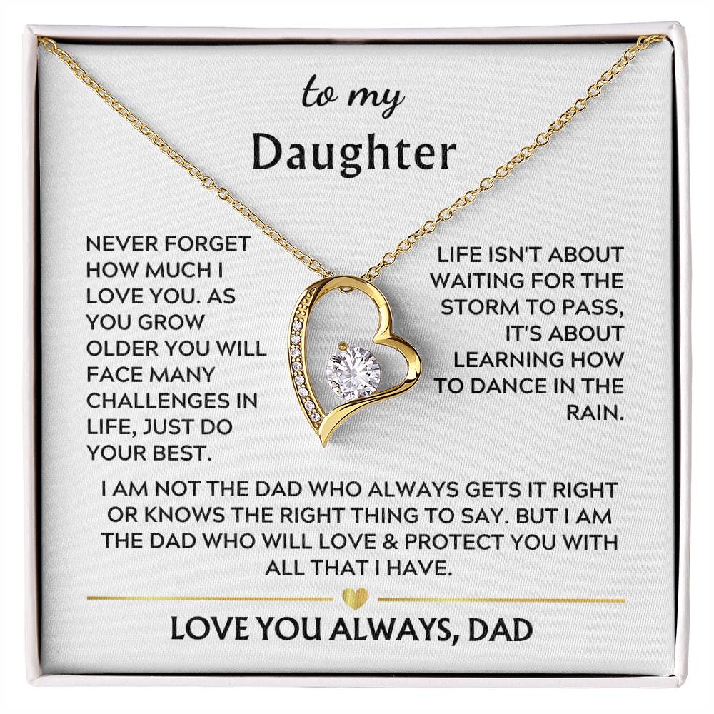 Daughter from Dad Heart Necklace Gift