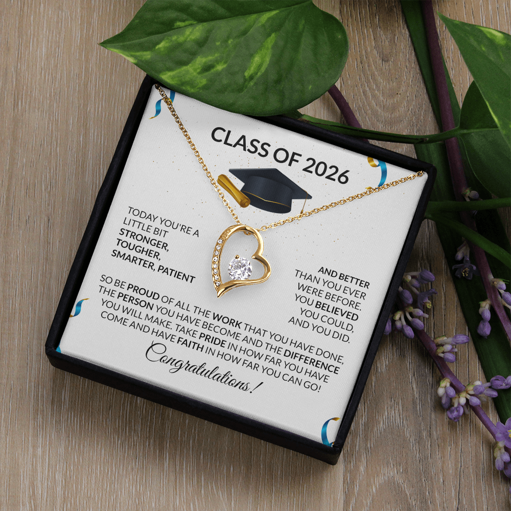 Class of 2026 Graduation Heart Necklace Gift