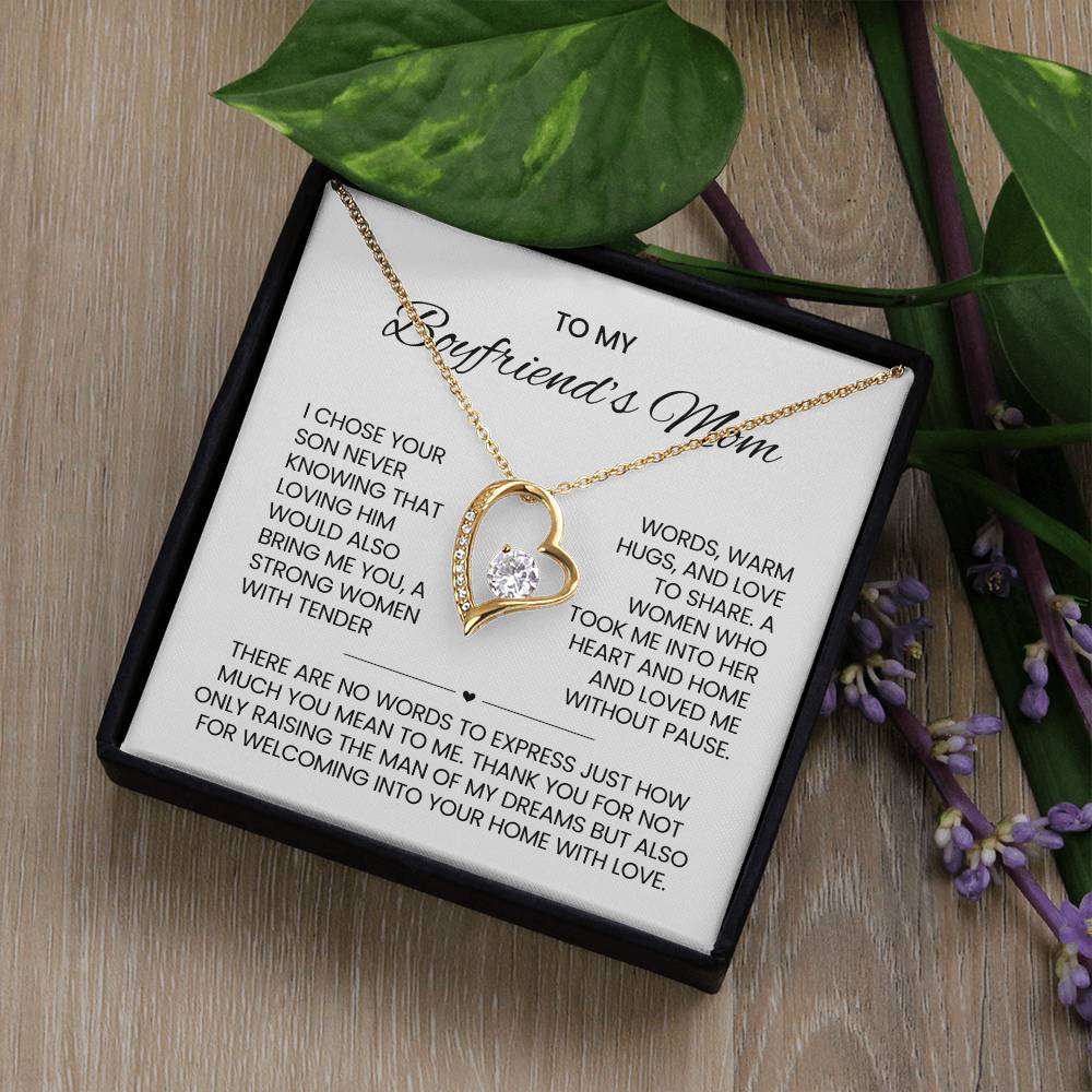 To My Boyfriends Mom Heart Necklace