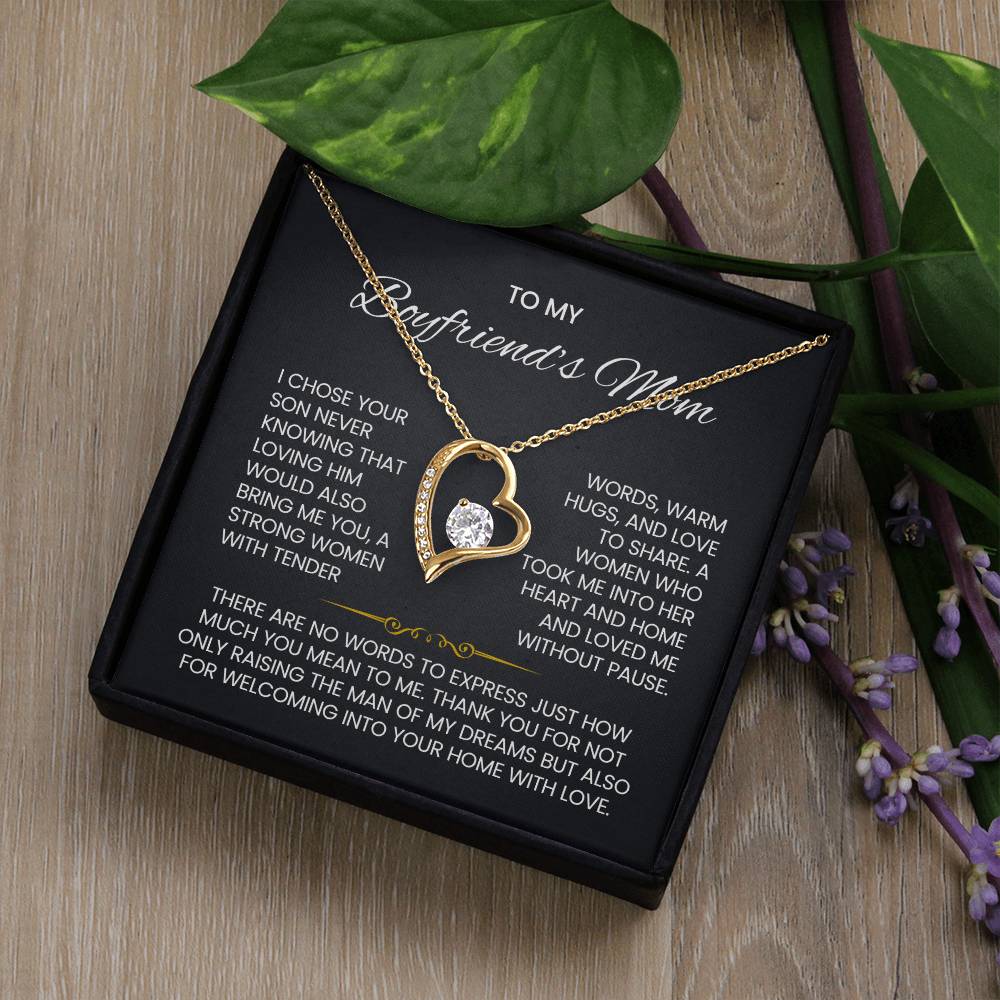 To My Boyfriends Mom Heart Necklace