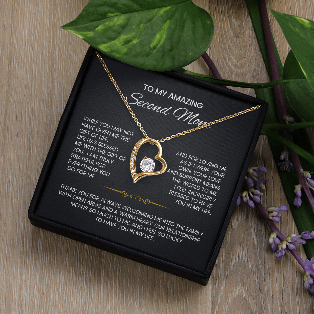 To My Second Mom Heart Necklace