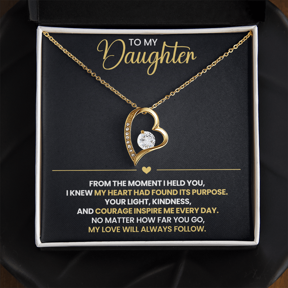 To My Daughter Heart Necklace