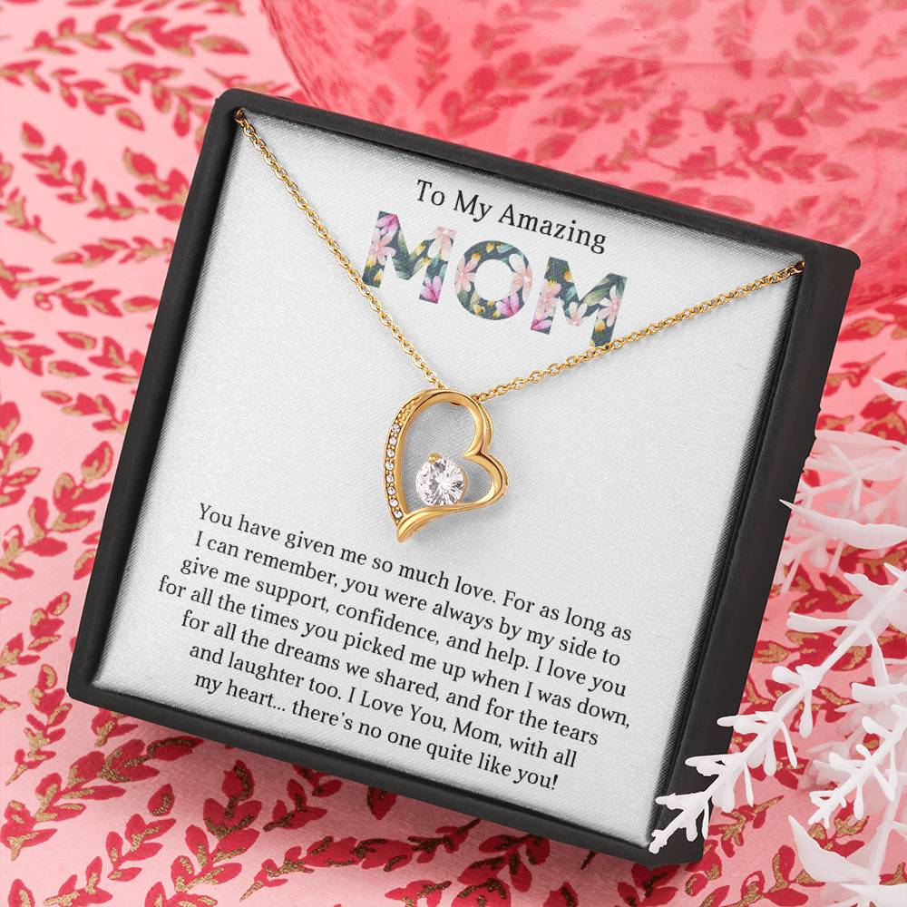 To My Mom Heart Necklace Gift