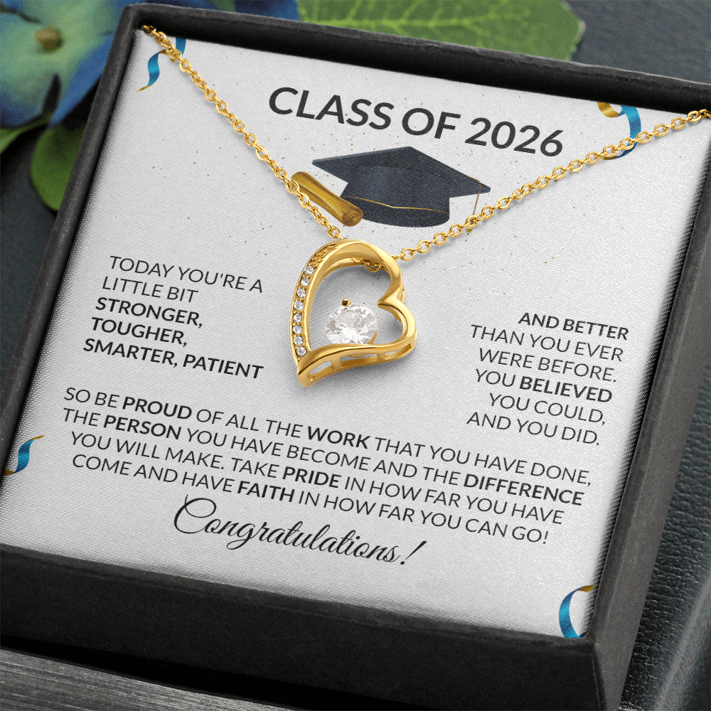 Class of 2026 Graduation Heart Necklace Gift