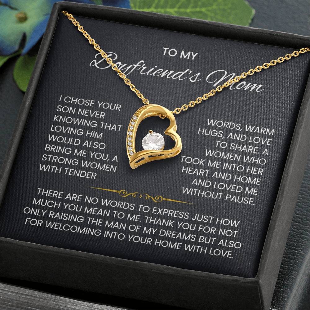 To My Boyfriends Mom Heart Necklace