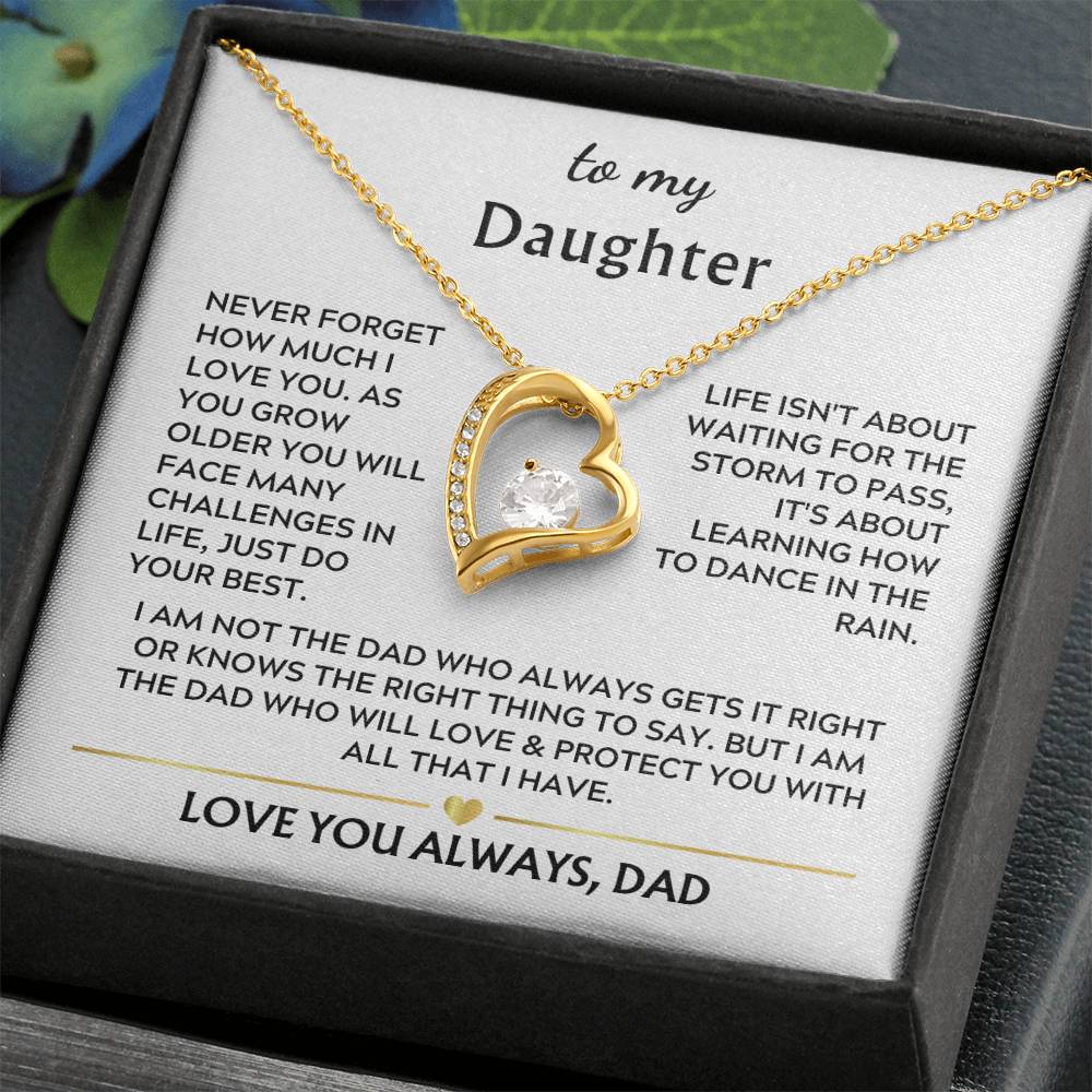 Daughter from Dad Heart Necklace Gift