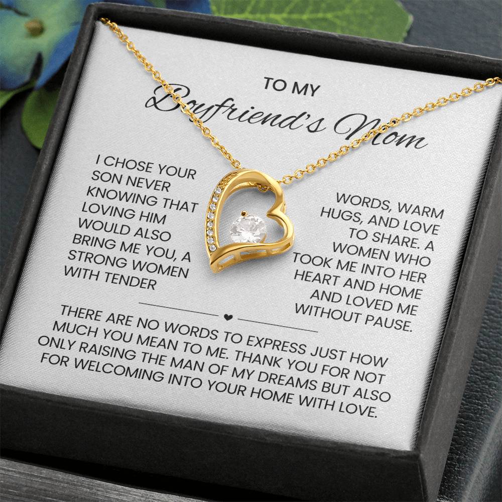To My Boyfriends Mom Heart Necklace