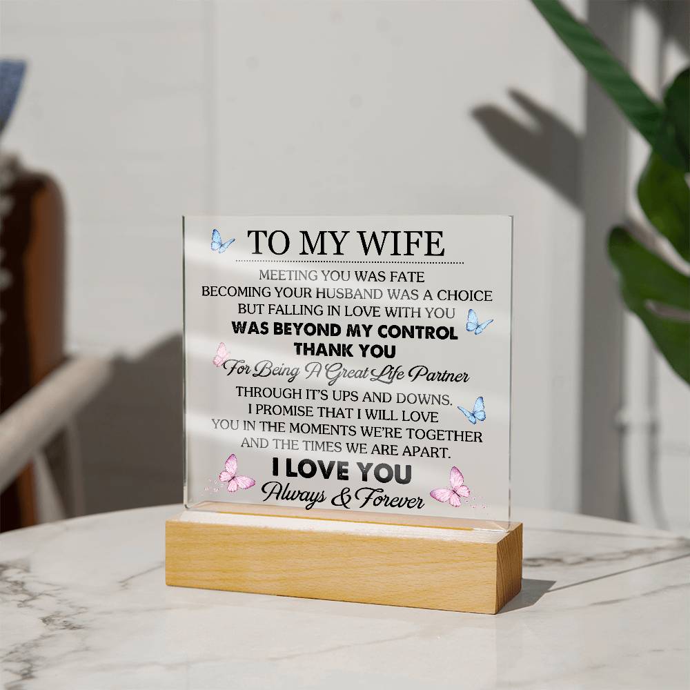 To My Wife Acrylic Plaque Gift