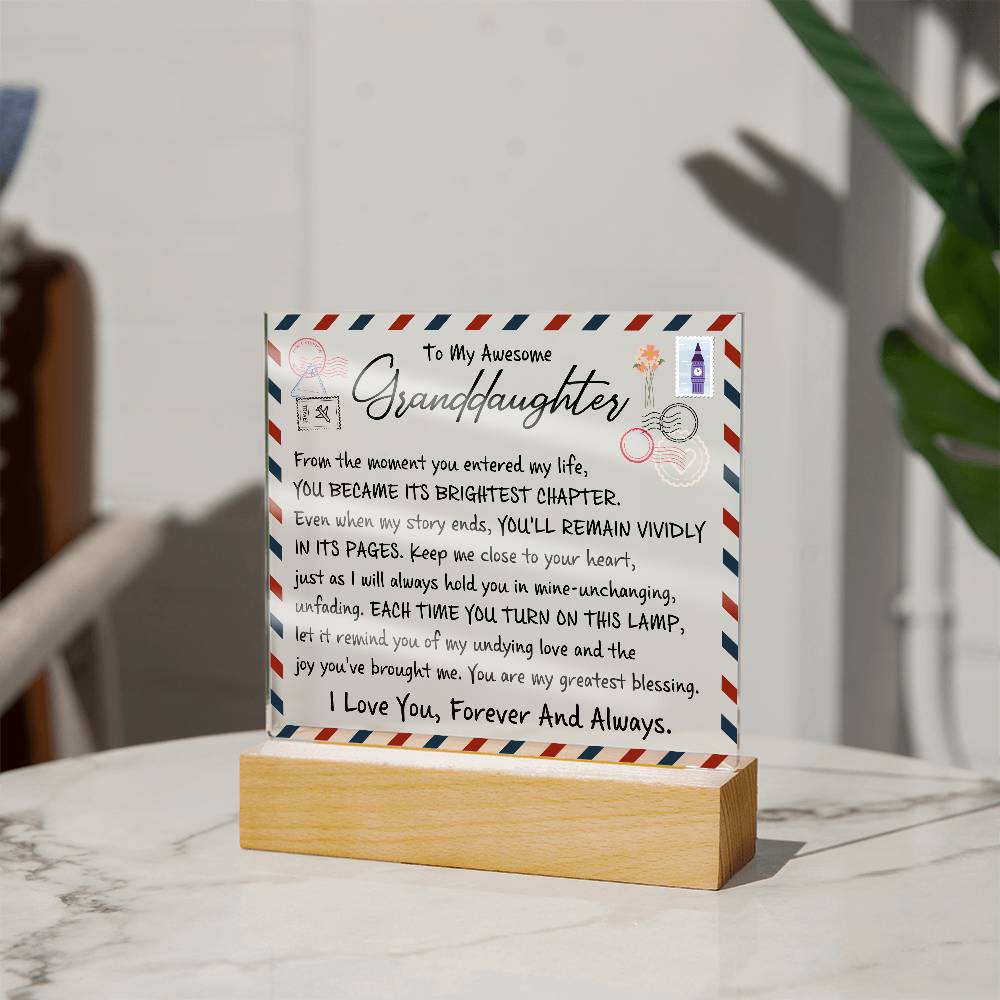 To My Granddaughter Acrylic Lighted Plaque