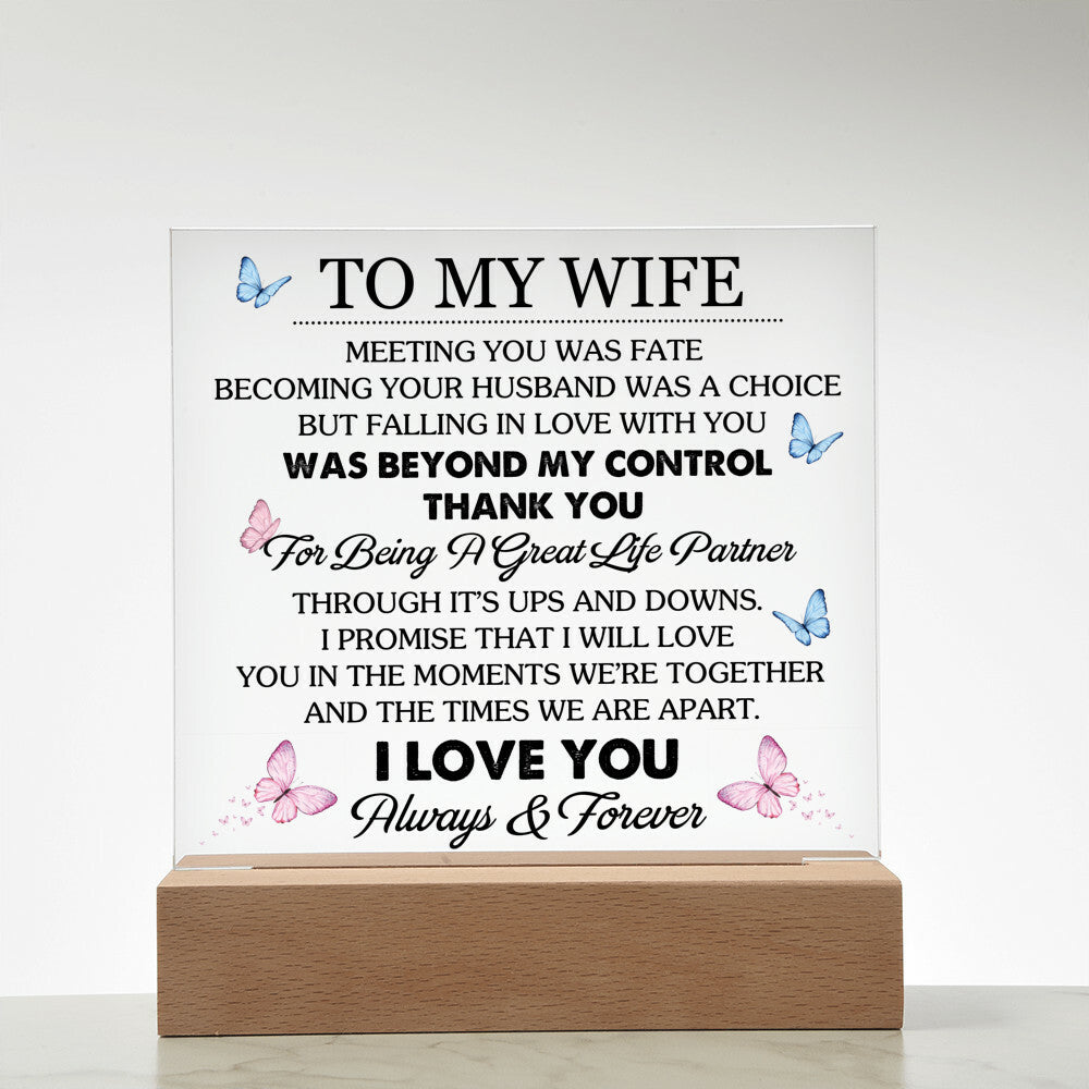 To My Wife Acrylic Plaque Gift