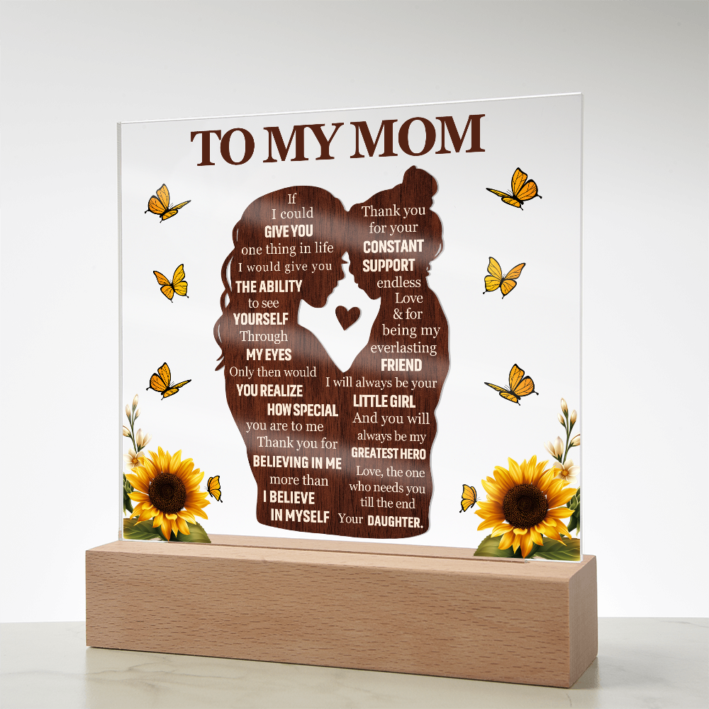 To My Mom Acrylic Plaque Gift from Daughter