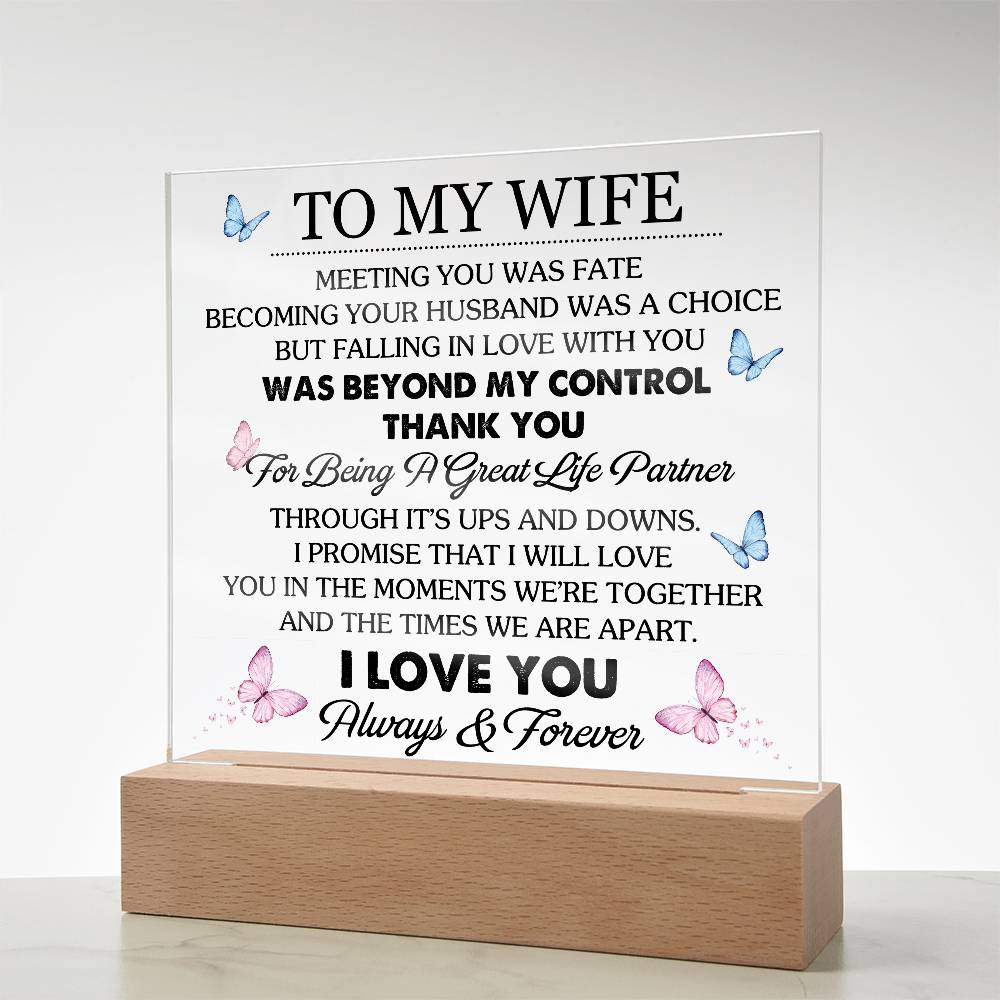 To My Wife Acrylic Plaque Gift