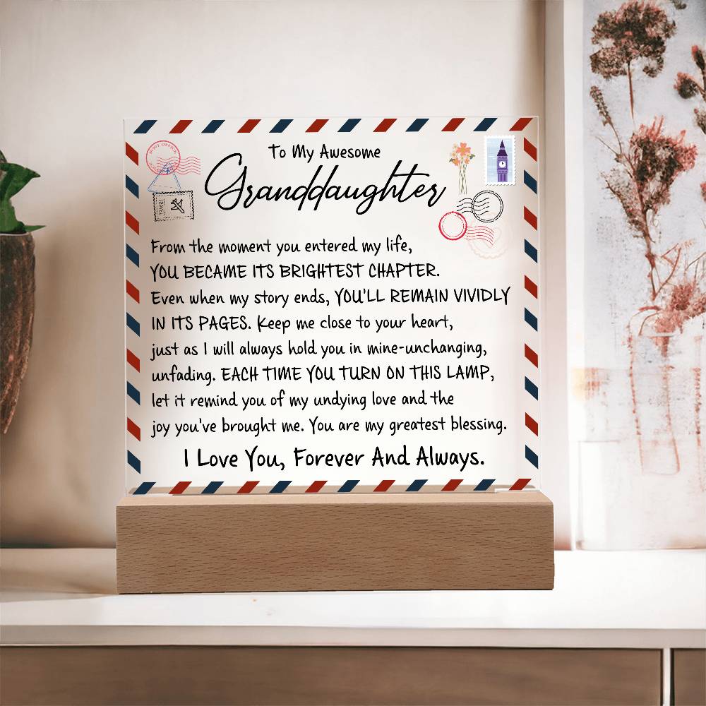 To My Granddaughter Acrylic Lighted Plaque