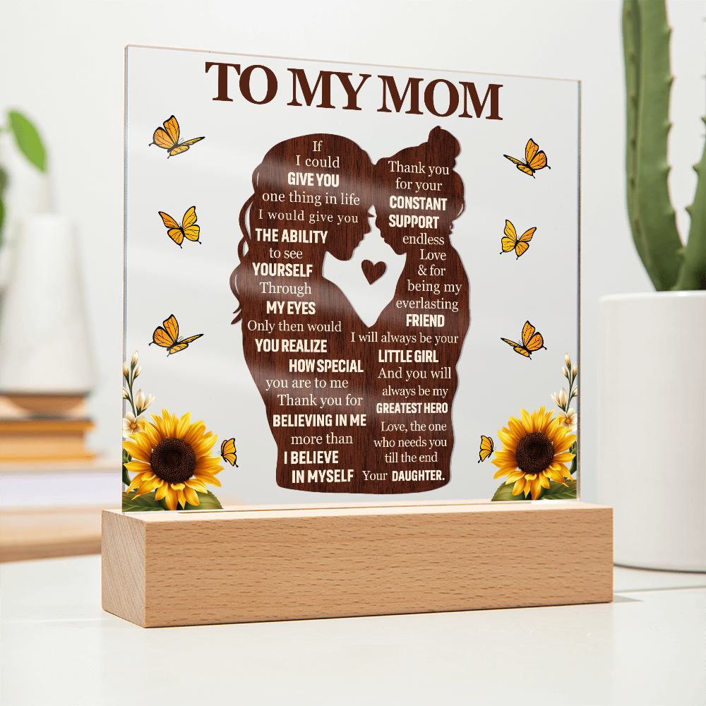 To My Mom Acrylic Plaque Gift from Daughter