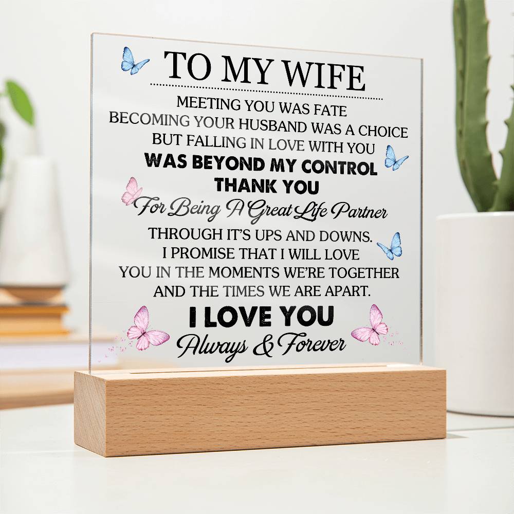 To My Wife Acrylic Plaque Gift