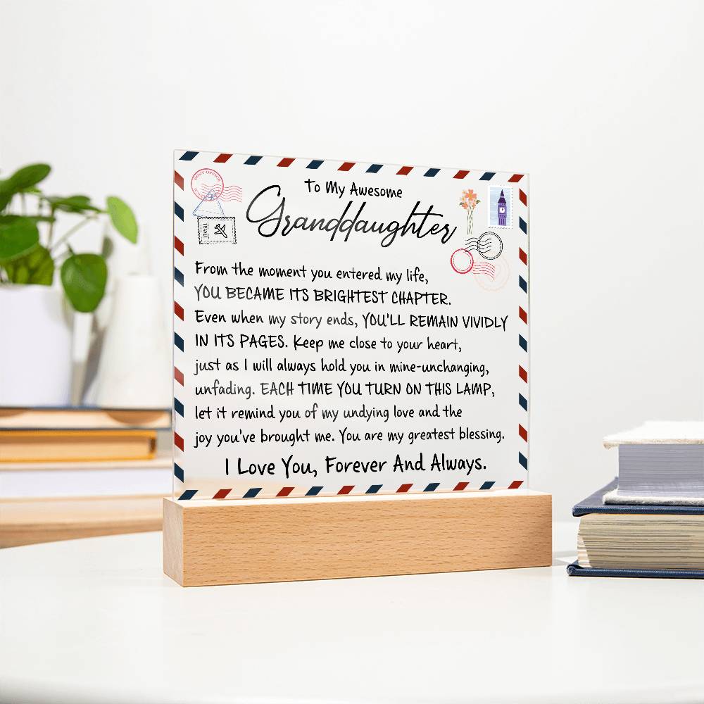 To My Granddaughter Acrylic Lighted Plaque