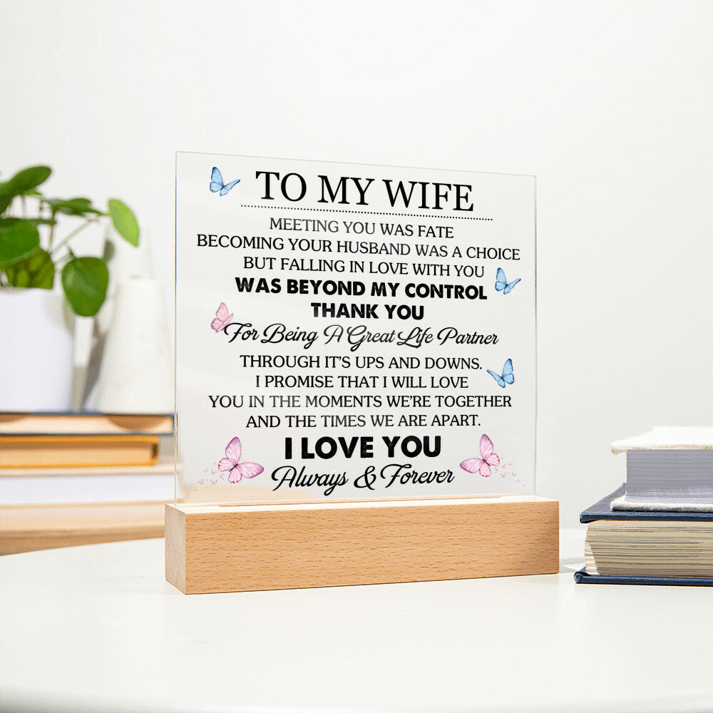 To My Wife Acrylic Plaque Gift