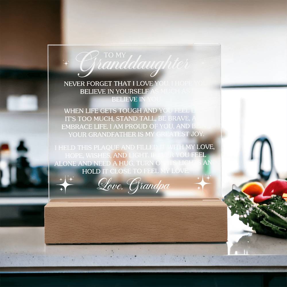 To My Granddaughter Acrylic Lighted Plaque