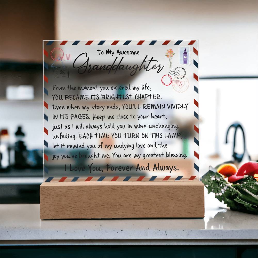 To My Granddaughter Acrylic Lighted Plaque