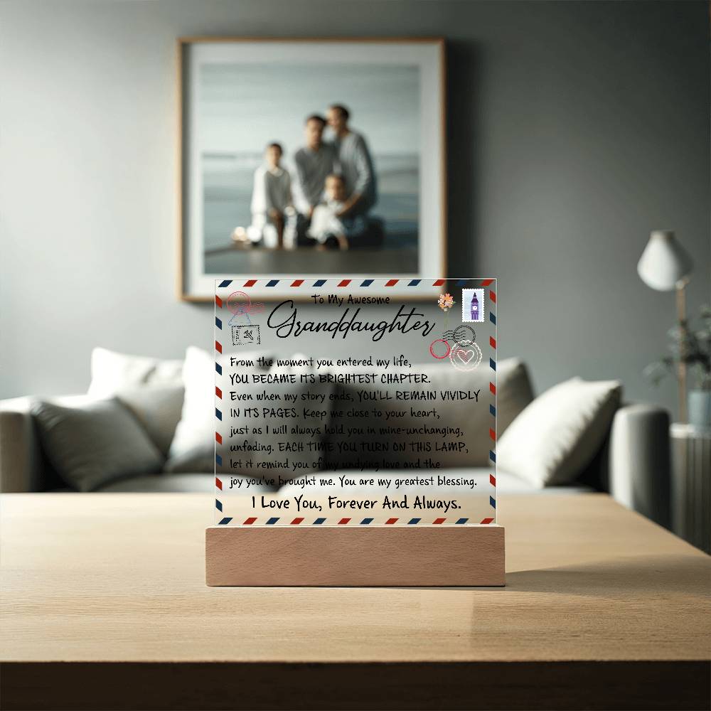 To My Granddaughter Acrylic Lighted Plaque