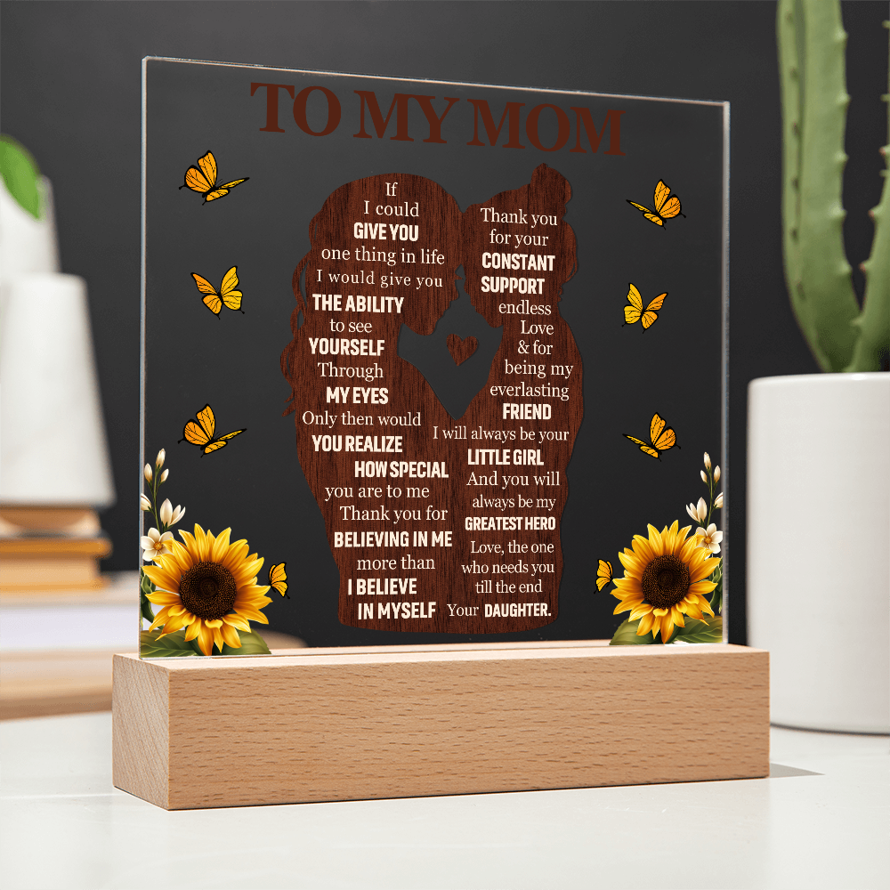 To My Mom Acrylic Plaque Gift from Daughter