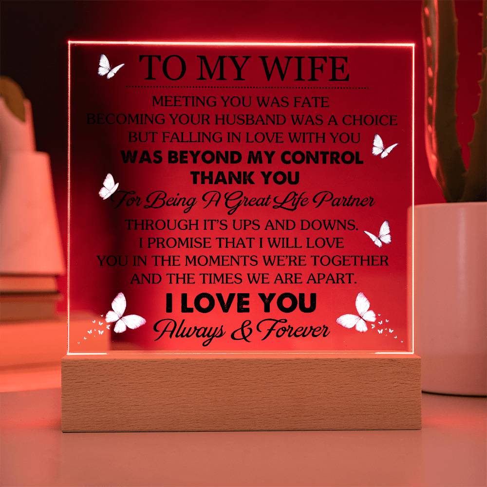 To My Wife Acrylic Plaque Gift
