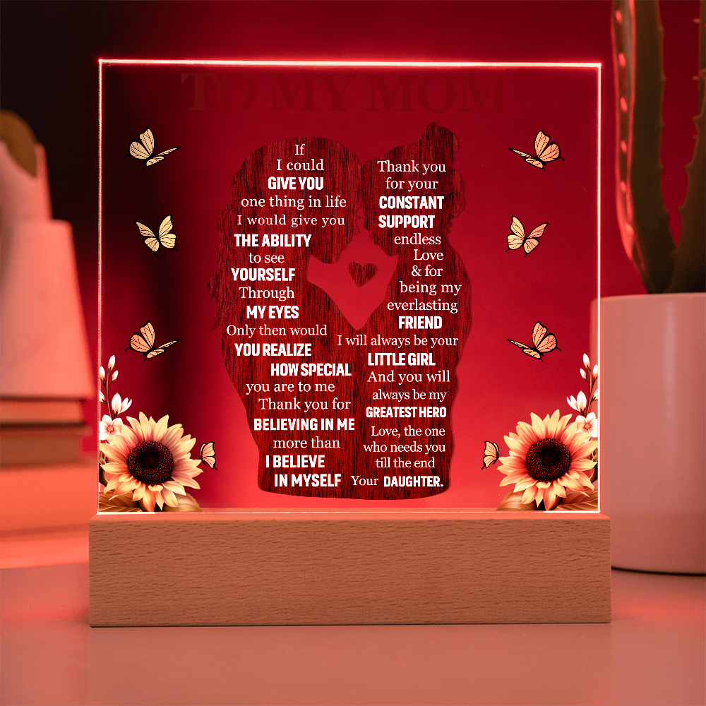 To My Mom Acrylic Plaque Gift from Daughter