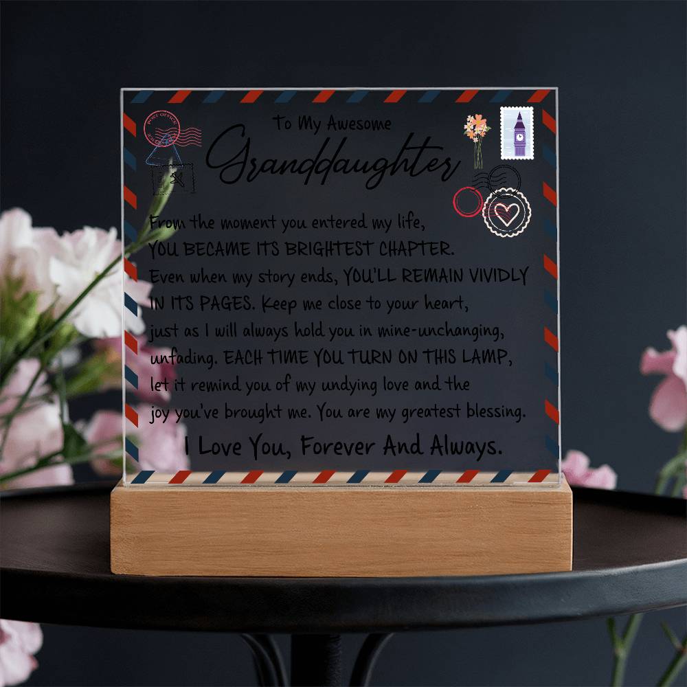 To My Granddaughter Acrylic Lighted Plaque