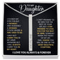 Daughter Engraved 4 Sided Necklace