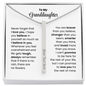 Granddaughter Engraved Vertical Stick Necklace