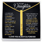 Daughter Engraved 4 Sided Necklace