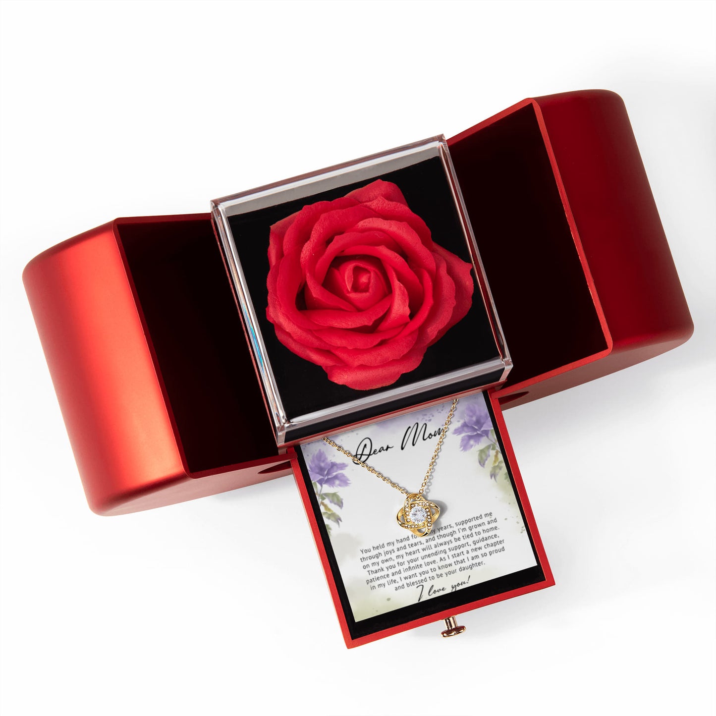 To My Mom Preserved Rose Necklace Gift Set