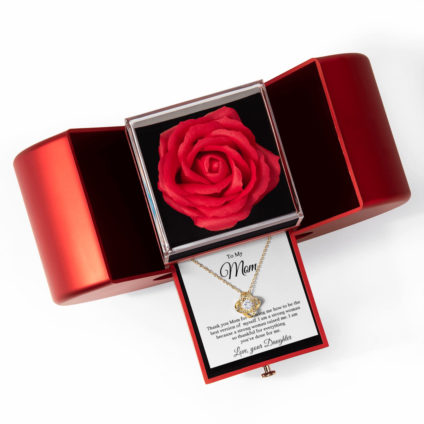 To My Mom Preserved Rose Necklace Gift Set