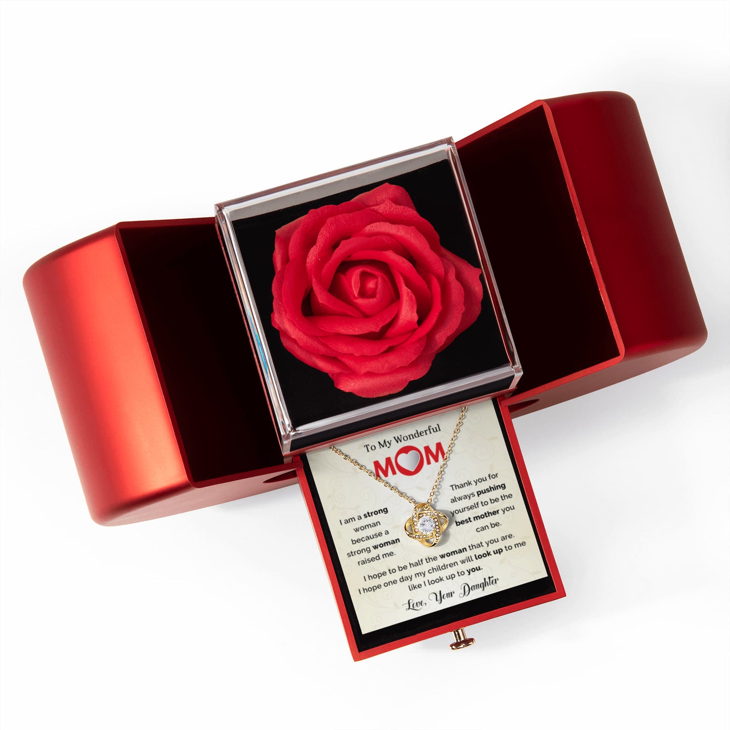 To My Mom Preserved Rose Necklace Gift Set