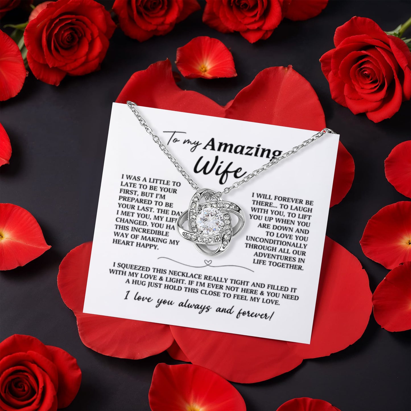 To My Wife Preserved Rose and Necklace Gift Set