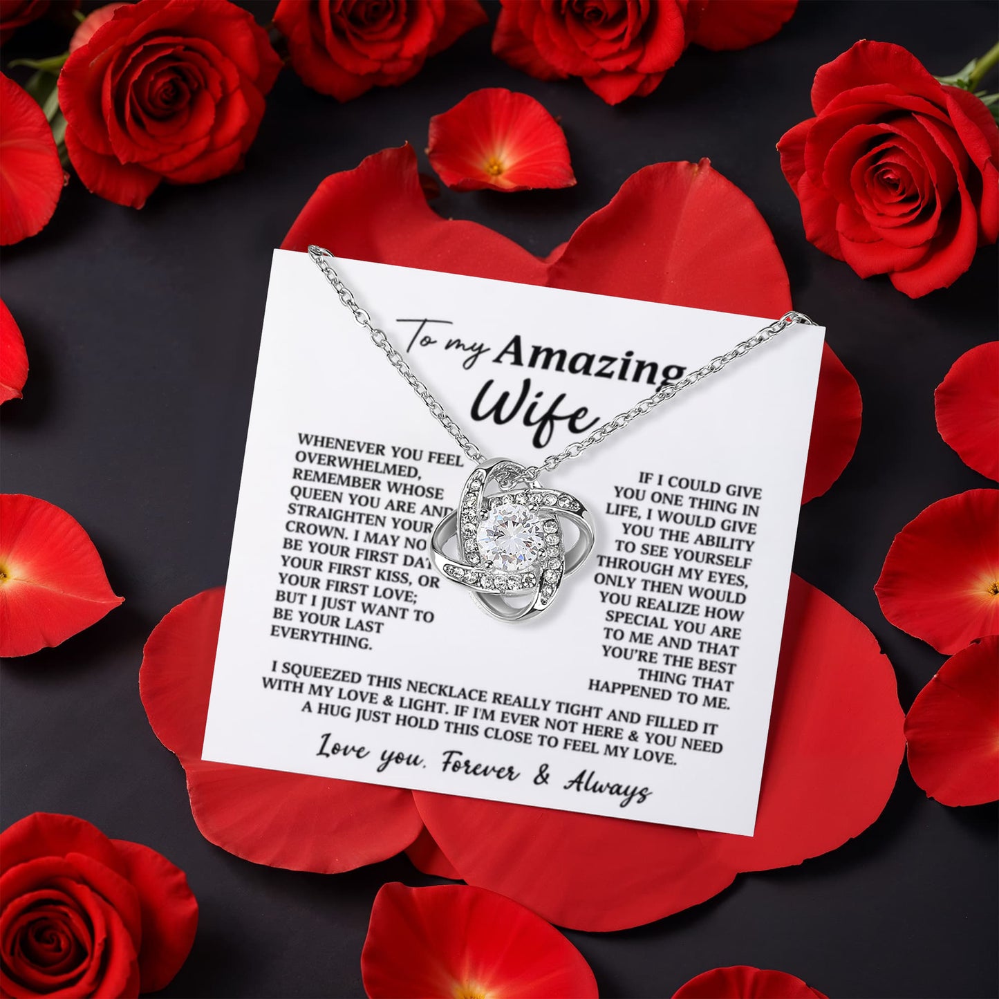 To My Wife Preserved Rose and Necklace Gift Set
