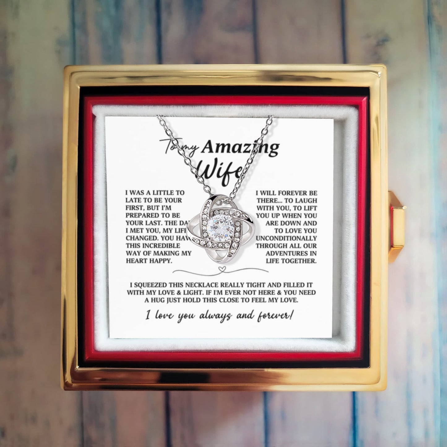 To My Wife Preserved Rose and Necklace Gift Set