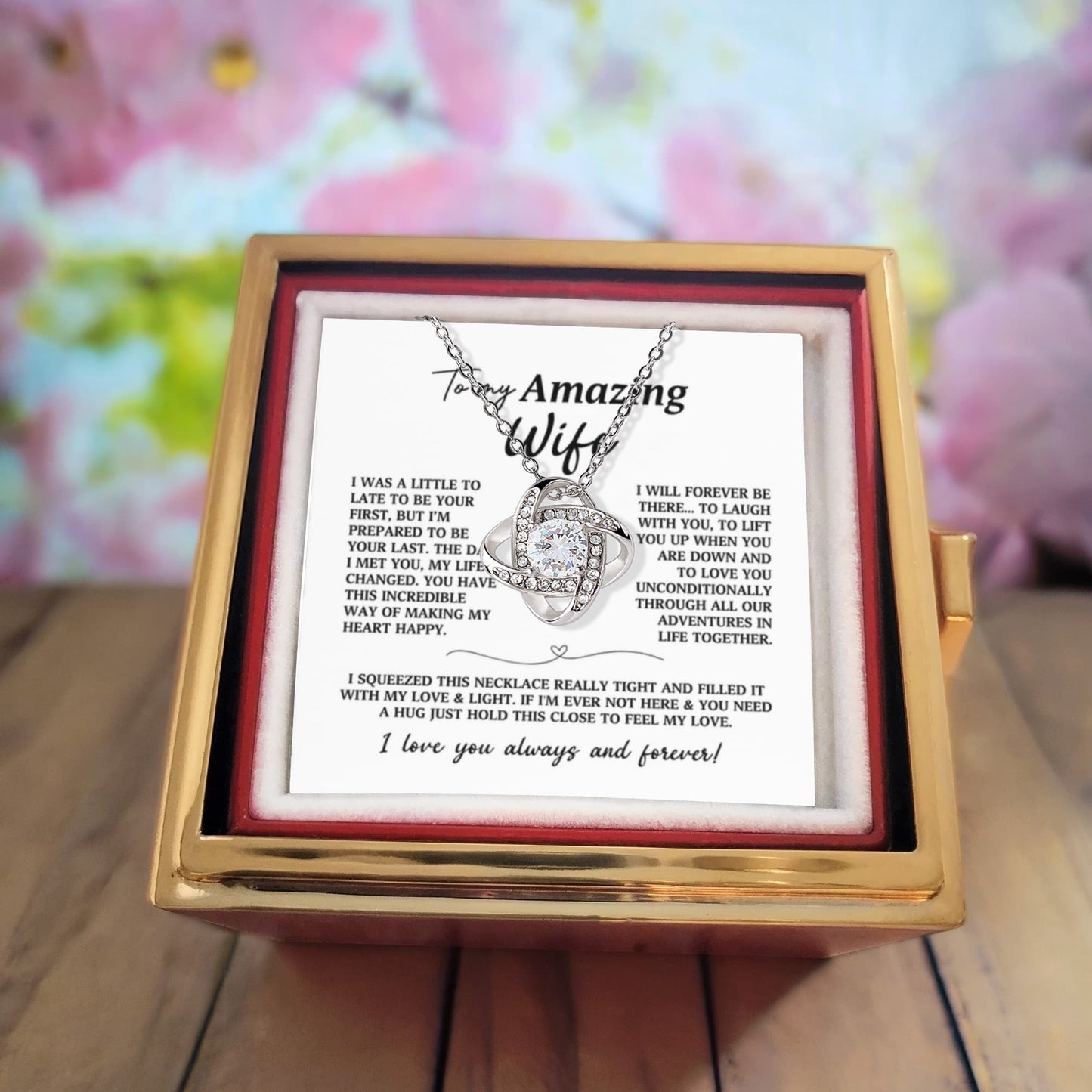 To My Wife Preserved Rose and Necklace Gift Set