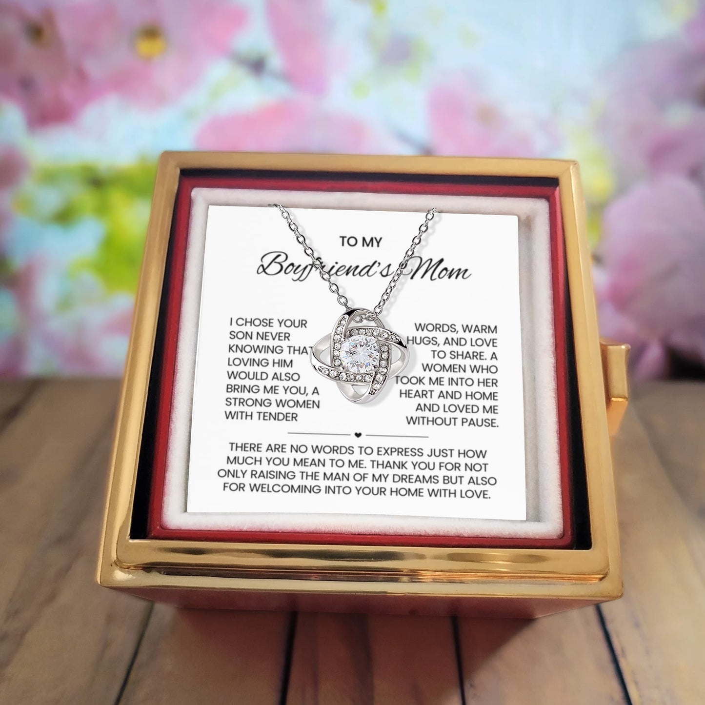 Boyfriends Mom Necklace with Preserved Rose