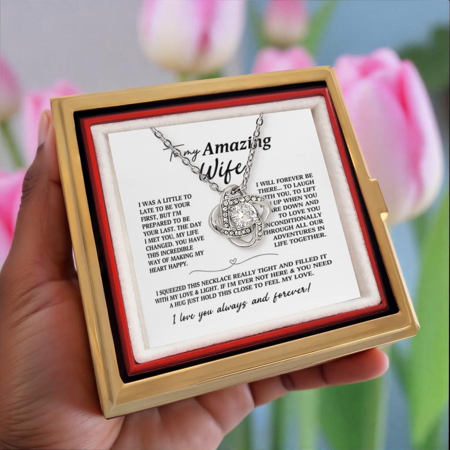 To My Wife Preserved Rose and Necklace Gift Set