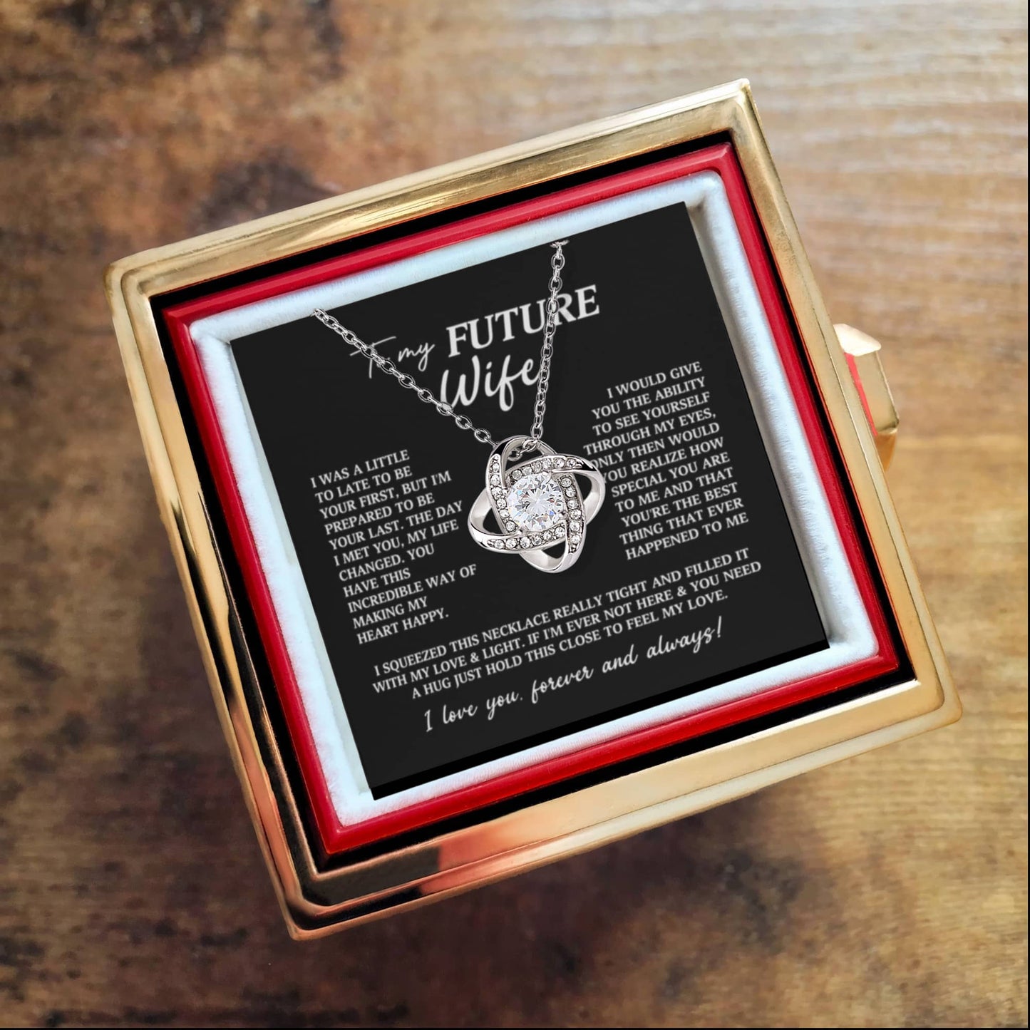 To My Future Wife Preserved Rose and Necklace Gift Set