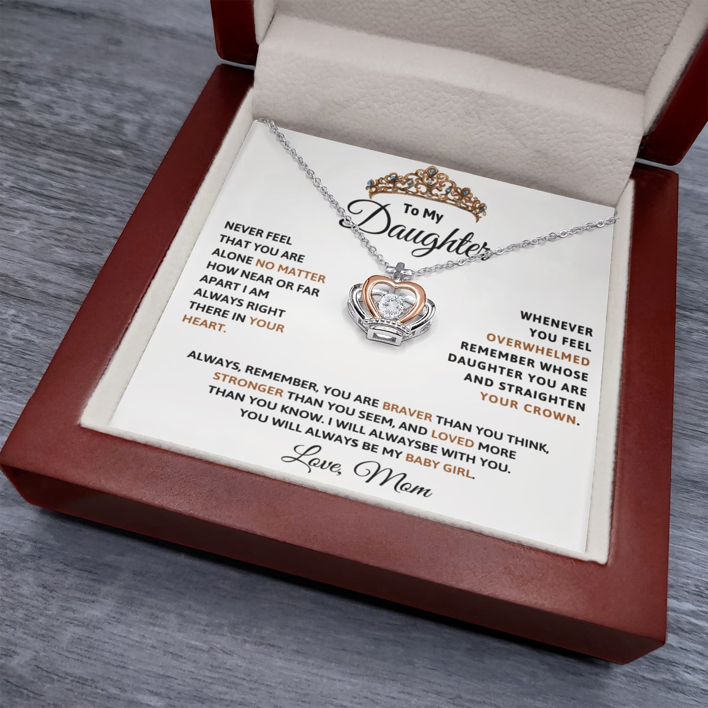 Daughter Crown Necklace from Mom