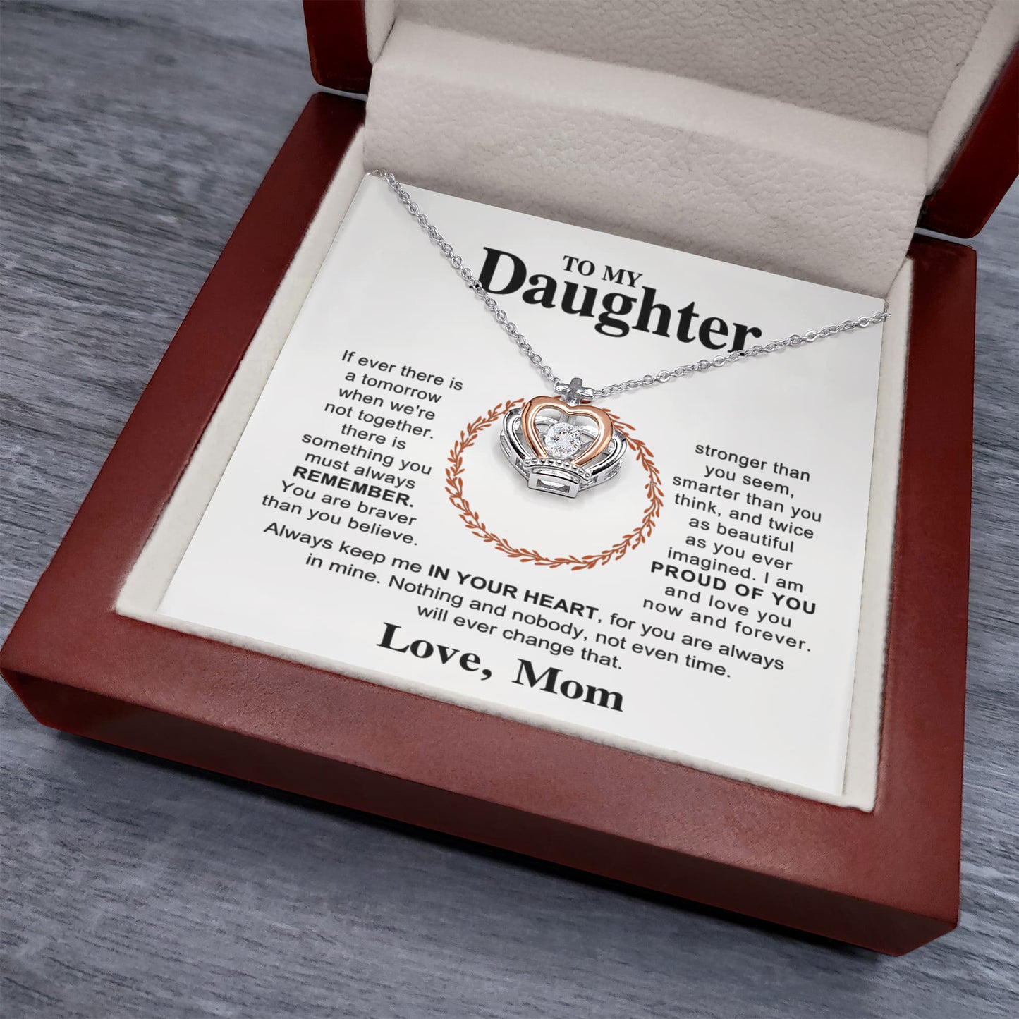 Daughter from mom Crown Necklace