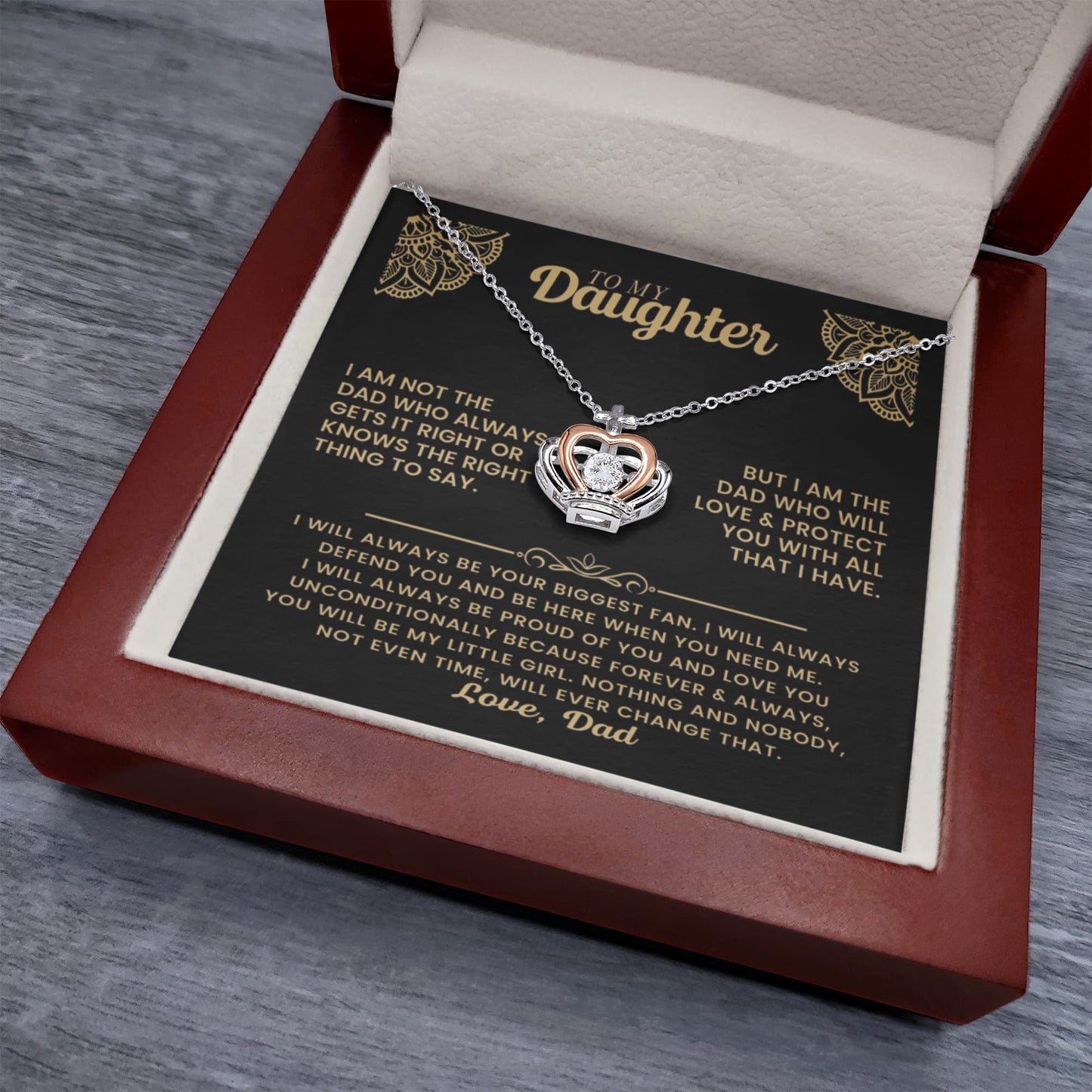 Daughter from Dad Crown Necklace