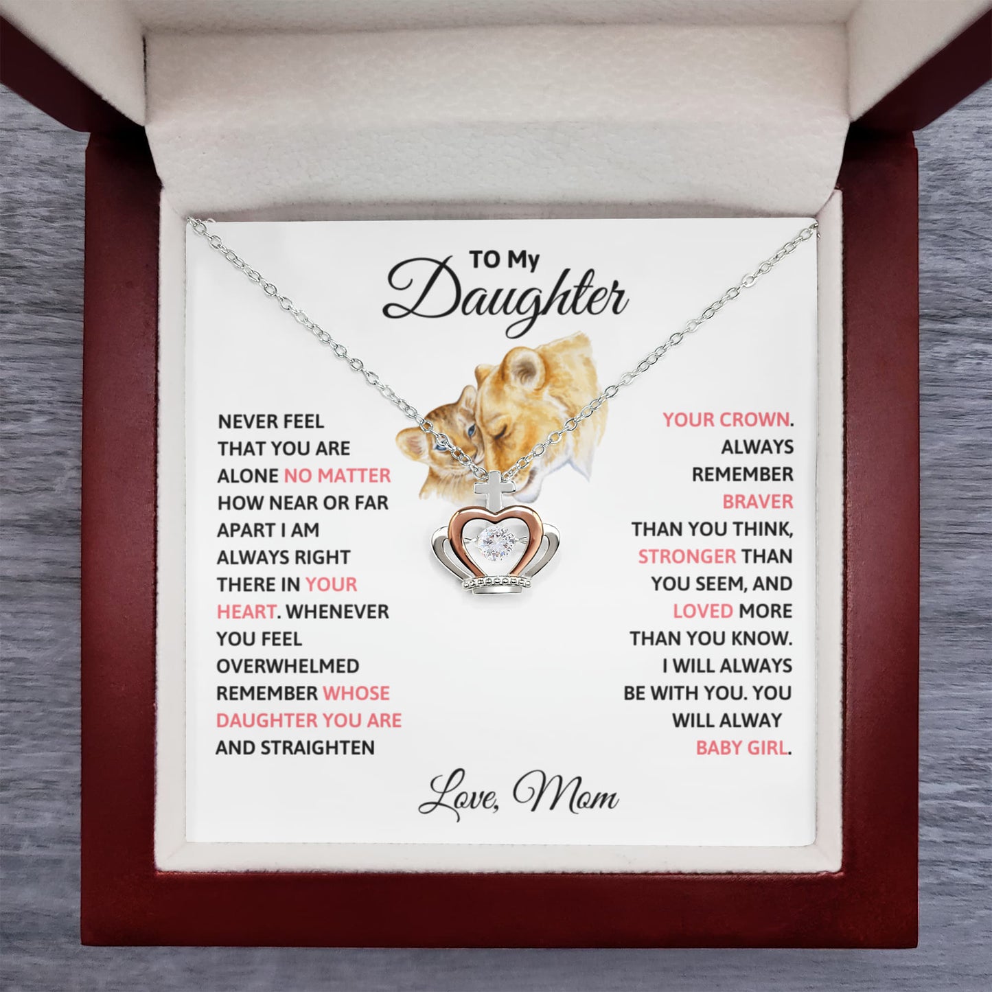 Daughter Crown Necklace from Mom