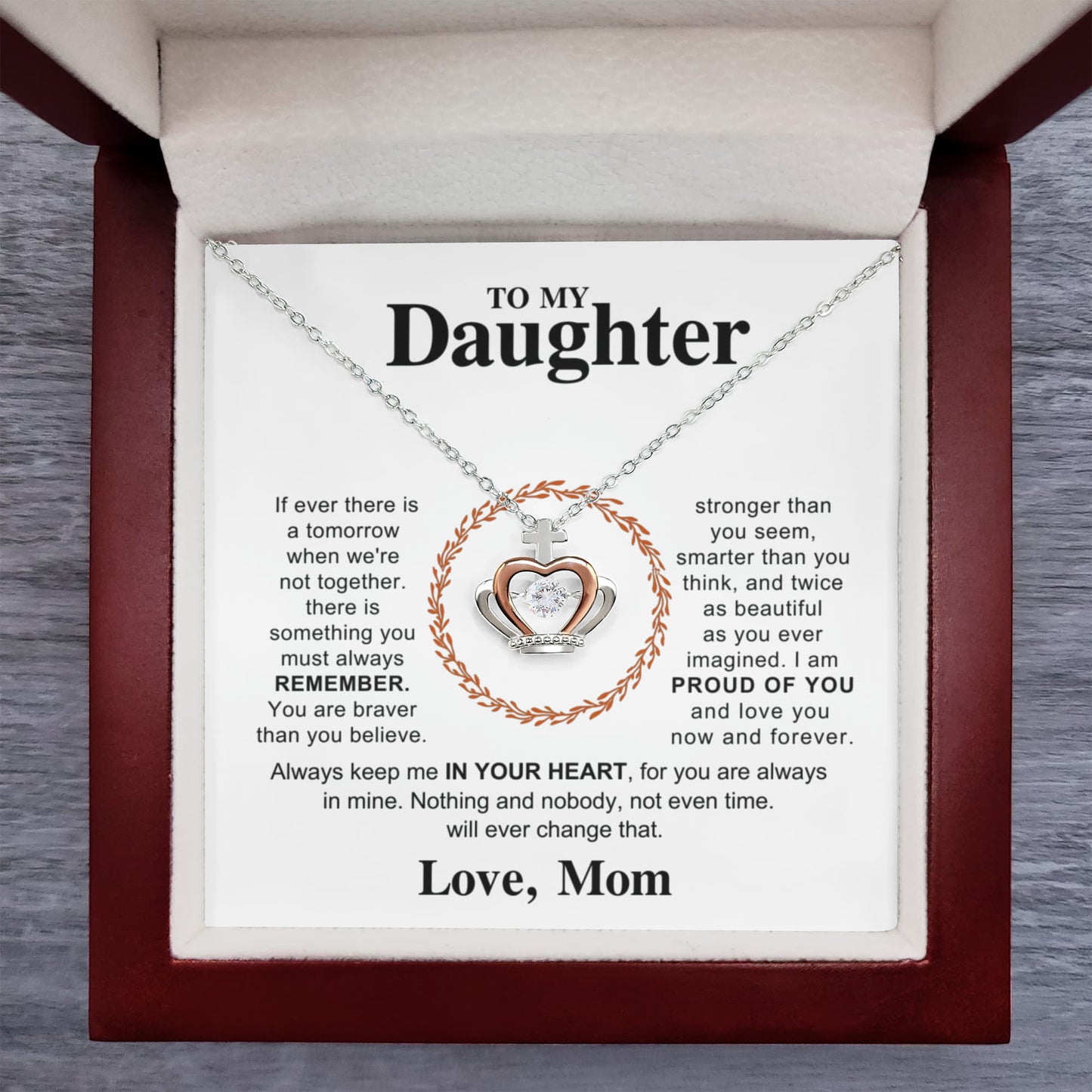 Daughter from mom Crown Necklace