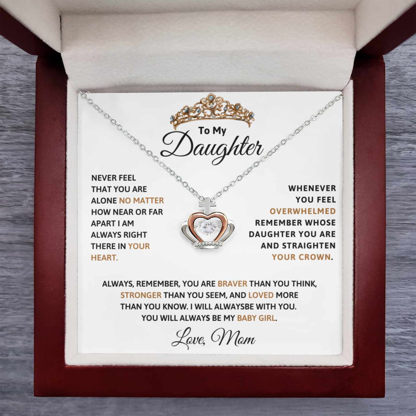 Daughter Crown Necklace from Mom