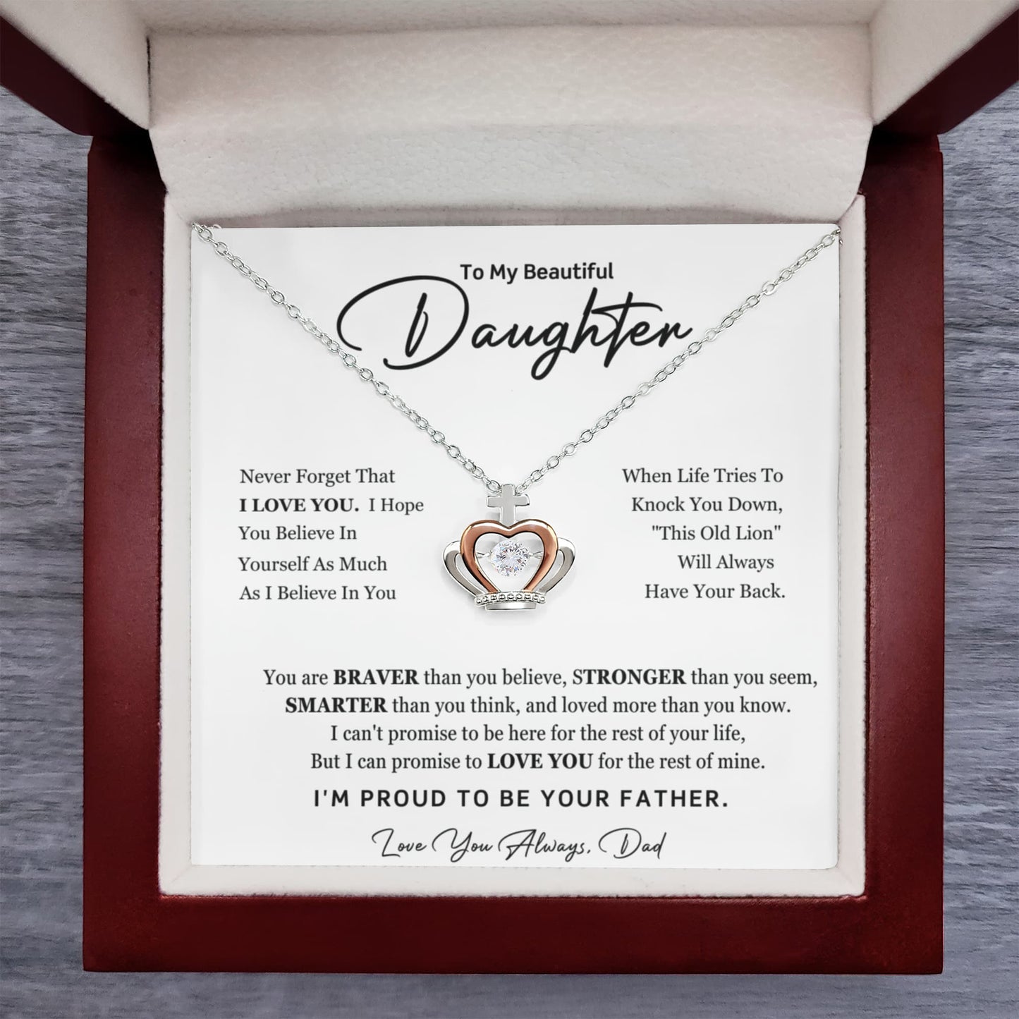 Daughter from Dad Crown Necklace